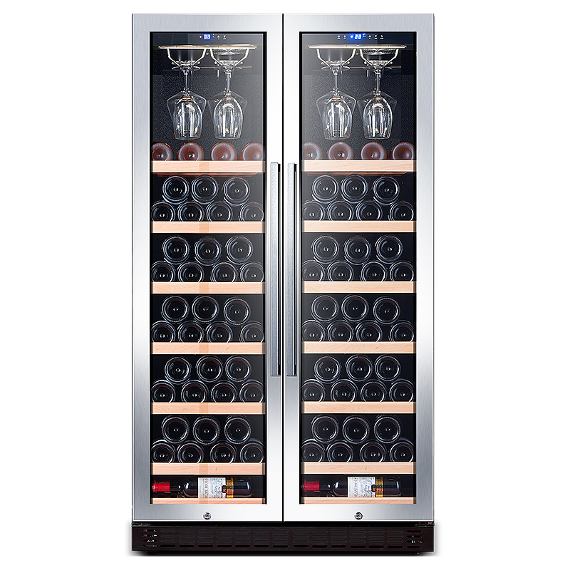 Porte d'acier inoxydable/armoire à vin avec des étagères de tasse-accrocher