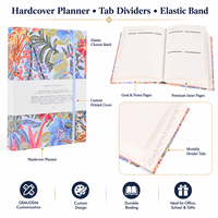 Carnet de planification A5 personnalisé OEM de haute qualité, couverture rigide, reliure cousue, agenda mensuel avec bande de fermeture élastique