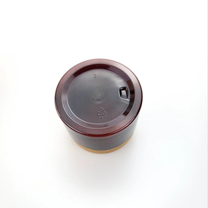 Tarros de plástico ámbar <span class=keywords><strong>para</strong></span> cuidado de <span class=keywords><strong>la</strong></span> piel, bote de <span class=keywords><strong>crema</strong></span> exfoliante corporal, tapa de bambú de grano de madera, etiqueta personalizada, 500ml, 250ml - Product Image 5