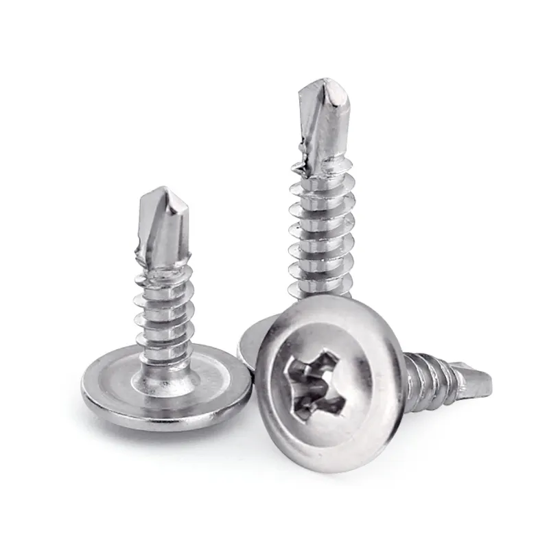 Good Quality stainless steel 304/410 self drilling screws Cross Truss Head self drilling screw wafer head screw
