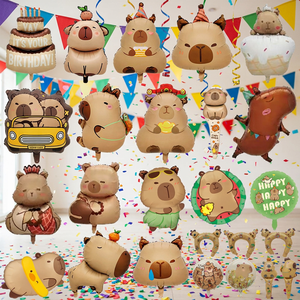 Globo de Aluminio de Capibara Mate para Múltiples Ocasiones, Decoración de <span class=keywords><strong>Fiesta</strong></span> de Cumpleaños, Globo de Aire Flotante de Pie - Product Image 1