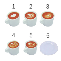 Miniature de tasse à café et assiette pour maison de poupée, modèle en résine, vaisselle étanche, motif sculpté de dessin animé, alphabet pour décoration