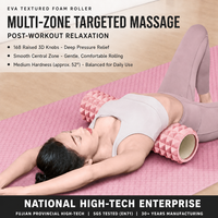 Rouleau de massage en mousse EVA texturée pour yoga et Pilates, écologique, souple et ferme, pour le dos, les cuisses, la relaxation myofasciale, portable, 3 tailles, 6 couleurs