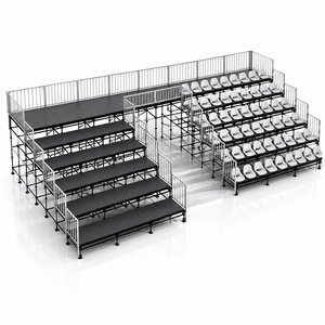Modular Metal Sports Grandstand With Chairs Outdoor Bleachers For Stadium Use Durable Seating - Product Image 1