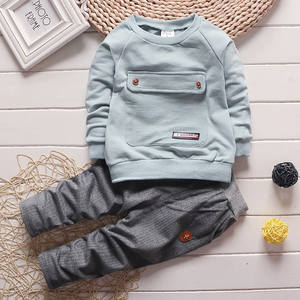 Ropa de calle para niños más barata, conjunto de 2 piezas con bolsillos grandes, suéter de manga larga, ropa para niños, conjuntos para niños, ropa infantil 2022 - Product Image 3