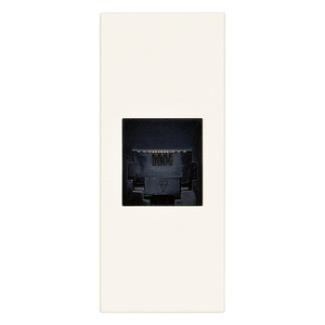 Plaque murale blanche avec prise téléphonique RJ11 6/4 pour usage domestique ou professionnel - Product Image 1
