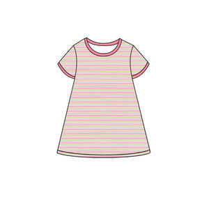 Sudadera Informal Transpirable con Estampado de Rayas Verdes Personalizada BT0751 para Bebé Niño, Ropa Infantil de Manga Corta - Product Image 3