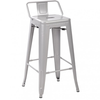 Tabouret métallique industriel d'extérieur avec dossier, chaise haute unique pour café, table et chaises Tolix