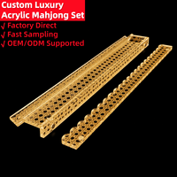 Support de Mahjong en Rotin Tressé avec Poussoir, Support de Tuiles de Mahjong Américain 2-en-1 en Acrylique Transparent Personnalisé en Usine avec Aimants