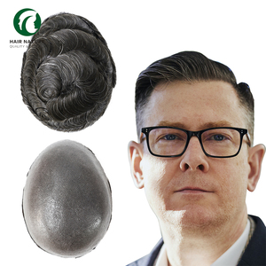 Sistema de Reemplazo <span class=keywords><strong>Capilar</strong></span> para <span class=keywords><strong>Hombre</strong></span>, Peluca Masculina de Doble Nudo, Cabello Humano Indio, <span class=keywords><strong>Prótesis</strong></span> <span class=keywords><strong>Capilar</strong></span> Masculina, Gran Venta - Product Image 1