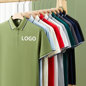 เสื้อโปโลผู้ชายสีล้วนแห้งเร็ว, เสื้อโปโล100% soros แขนสั้นผ้าคอตตอนแท้สำหรับนักธุรกิจ - Product Image 1