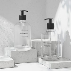 Bán Buôn Sang Trọng Tùy Chỉnh Màu Rỗng Tư Nhân Mỹ Phẩm Dầu Gội Chai Thủy Tinh Mờ Rõ Ràng 300Ml Tóc Dầu Gội Chai Điều Hòa - Product Image 5
