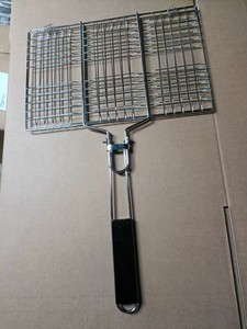 Barbecue Grill with Fish Holder, Stainless Steel Baking Net Holder, <b>BBQ</b> Grill with Large Capacity Folding Baking Basket Holder - Product Image 5
