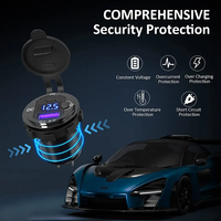 12V/24V aluminio Dual USB Outlet PD3.0 y QC3.0 Enchufe de carga rápida con voltímetro LED e interruptor