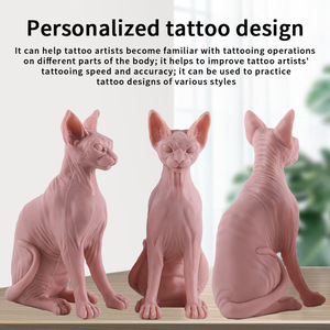 Modèle d'entraînement en silicone pour tatouage Chat Sphynx, texture de peau réaliste, courbes corporelles, pour artistes tatoueurs et débutants, outil de pratique - Product Image 3