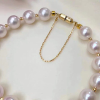 Fermoirs plaqués or 18 carats pour bijoux, fermoir anti-chute avec chaîne