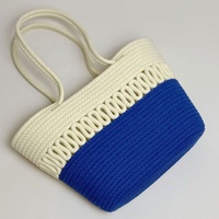 Sac fourre-tout en coton tressé à l'ouverture supérieure pour femmes, grand sac de plage pour femmes, été