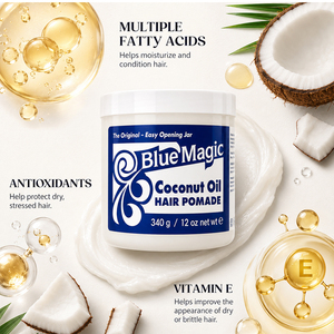 Pommade capillaire à l'huile de coco Blue Magic 12oz, cire capillaire hydratante naturelle pour cheveux secs et cassants, soin profond du cuir chevelu - Product Image 3