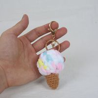 Porte-clés créatif crème glacée mignon sac décoration pendentif dessin animé alimentaire porte-clés en peluche