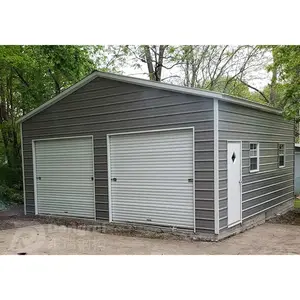 80m2 steel frame car garage prefabricated steel structure boxed eave garages buildings