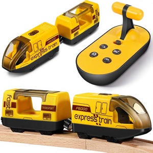 Train miniature en plastique télécommandé à l'échelle 1:5, <span class=keywords><strong>locomotive</strong></span> motorisée avec 4 effets sonores, piles alcalines AA, vente chaude - Product Image 1