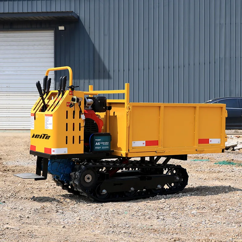 Tự Tải Mini Dumper Diesel Trung Quốc Crawler Mini Theo Dõi Dumper 4X4 500Kg 800Kg 1 Tấn 1.5T Crawler Dumper Mini Transporter