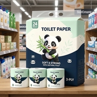 Papier toilette personnalisé 100% bambou pur, écologique, jetable dans les toilettes