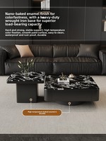 Table basse en pierre de style luxe moderne avec espace de rangement pour salon de maison ou petit appartement