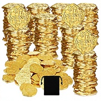 Hanaive 100 pièces de pièces de monnaie de pirate en alliage de zinc (or et argent) non toxiques