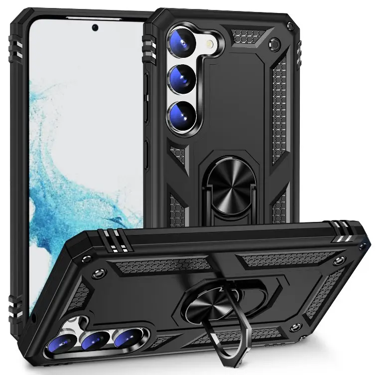 Shockproof Armor Sport Phone Case for Samsung Galaxy S23 S23 Plus S23 Ultra Kickstand Ring Case Back Cover