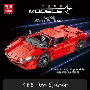 Modelo <span class=keywords><strong>488</strong></span> Araña Roja, Coche de Bloques de Construcción Eléctrico de Control Remoto de Alta Dificultad, Convertible Deportivo, Escala 1:48, Juguete de Modelo para Mayores de 14 Años - Product Image 6