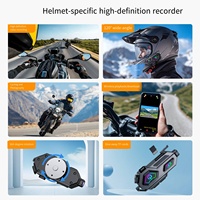 Headset nirkabel helm sepeda motor dengan komunikasi dua arah 600 meter, perangkat terintegrasi perekaman video dan pengambilan foto.