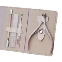 Kit de 4 ciseaux professionnels pour cuticules en acier inoxydable, coupe-ongles, pousse-cuticules, ciseaux pour peaux mortes, pinces pour manucure et pédicure