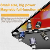 Adaptador Magnético USB-C PD de 240W, USB4, Transmisión de Datos de Alta Velocidad de 80Gbps, Conector de Proyección de Video 8K para Laptop y Teléfono
