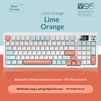 Teclado Mecánico YINDIAO Y95 95+1 Teclas, Tri-Modo, Gasket, Intercambiable en Caliente, RGB, 4000mAh, para Juegos y Oficina