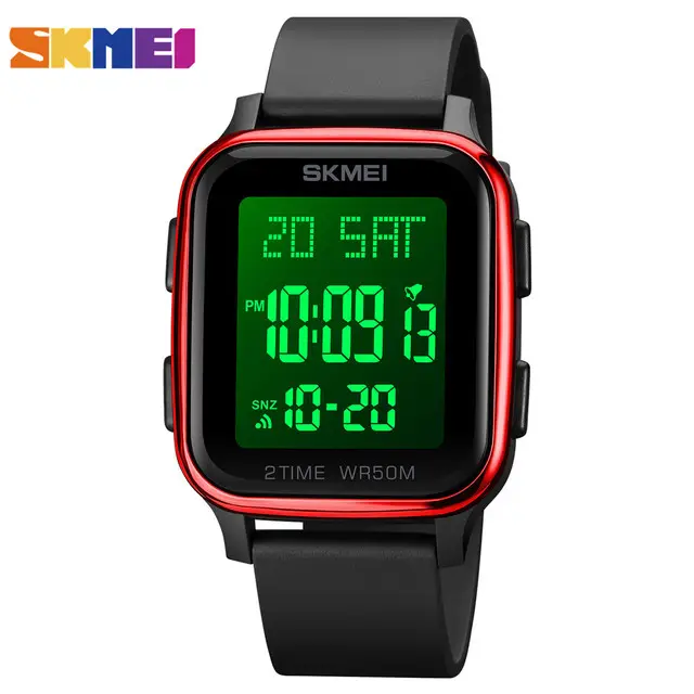 SKMEI 1858 Luxurious LED Light Digital Watch Mens 3Bar Waterproof Calendar Countdown Electronic Wristwatches reloj h