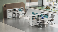 Bureau de séparation simple blanc neutre E0 respectueux de l'environnement pour personnel de bureau, approvisionnement en gros pour écoles, hôpitaux et bureaux gouvernementaux