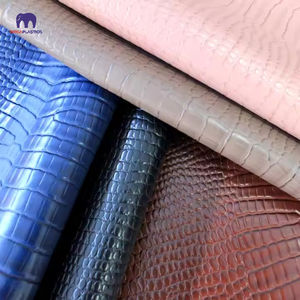 Высококачественная Глянцевая синяя крокодиловая тисненая ПВХ кожа искусственная крокодиловая кожа для сумок, обуви и аксессуаров - Product Image 2