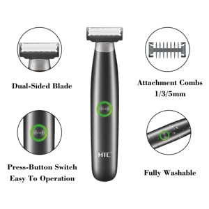เครื่องโกนหนวดไฟฟ้าสำหรับผู้ชาย <span class=keywords><strong>HTC</strong></span> GT-288 ROHS เครื่องโกนหนวดไฟฟ้าแบบกันน้ำ USB คาร์บอนเหล็กลิเธียมแบตเตอรี่ผู้ชาย - Product Image 4