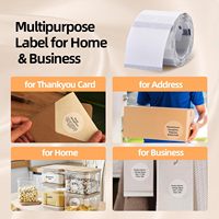Marklife stiker perekat kertas termal transparan sensitif panas Label bentuk kustom tahan air untuk printer Mini Supermarket