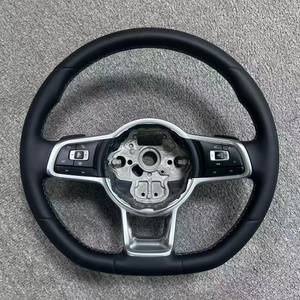 Volant en cuir pour Volkswagen VW <span class=keywords><strong>Golf</strong></span> <span class=keywords><strong>5</strong></span> 6 7 R MK6 MK7 MK8 Jetta Passat B8 Polo Tiguan GTI - Product Image 1