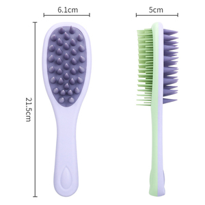 Thiết Kế Mới Hai Mặt Dầu Gội Massager Silicone Detangling Tóc Bàn Chải Tóc Mịn Massage Da Đầu Bàn Chải - Product Image 2