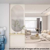 Cream-colored Handcrafted Solid Wood Tempered Glass Partition Screen Storage Rack Light Luxury Design for Living Room Entrance
