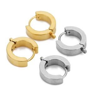 Stainless Steel <b>Huggie</b> Earrings Gold And <b>Silver</b> Circle Hoop Studs For Everyday Wear Jewelry Accessories - Product Image 5