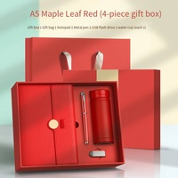 Set de Regalo Promocional Empresarial Personalizado, Cuaderno A5 con Impresión Jacquard, Taza Térmica, Bolígrafo, Set USB, Regalos Personalizados