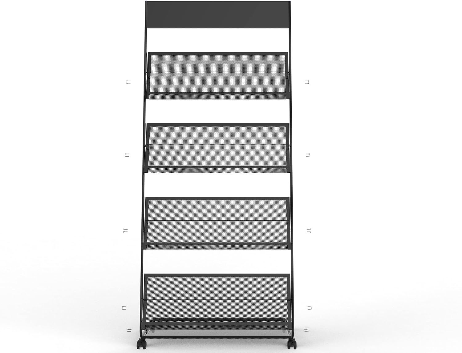 4-Layer Floor-Standing Brochure Display Stand with Wheels for Office and Exhibitions — view 6