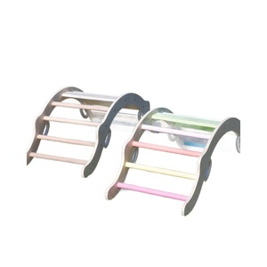 Estructura de escalada de madera para niños con tobogán y escalera para jugar en interiores y exteriores, de 4 a 6 años, forma geométrica, madera maciza - Product Image 5