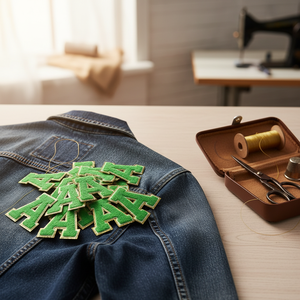 Parches de chenilla bordados personalizados nuevo estilo al por mayor para ropa de hombre tela de alta calidad sensación fácil de coser accesorio - Product Image 3