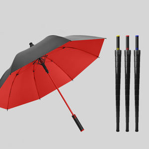 Paraguas automático de 8 varillas con cubierta impermeable y protección UV, con varilla recta y acabado negro. - Product Image 1