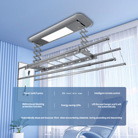 Séchoir mural intelligent : système de levage électrique pliable, séchoir en alliage d'aluminium gain de place avec télécommande pour les maisons modernes